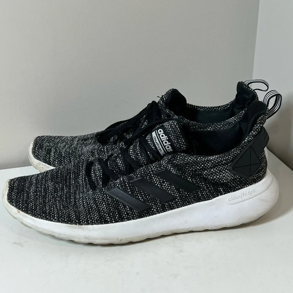 Adidas Size 12 Cloudfoam Black Cotton Knit Sneaker